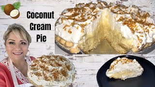 Amazing Coconut Cream Pie Recipe How to step by step  Pastel de crema de coco [upl. by Anelad]