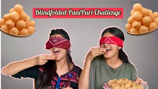 BLINDFOLDED PANIPURI CHALLENGE🌸  PRISMAPRINCY KHATIWADA TWINNYGIRLS👭 [upl. by Grier934]