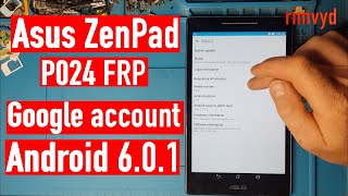 Asus ZenPad P024 6 0 1 FRP Google account bypass [upl. by Accalia]