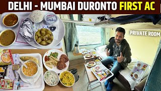 22210 Delhi Mumbai Duronto Express First ac IRCTC LUXURY FOOD Review [upl. by Edasalof141]