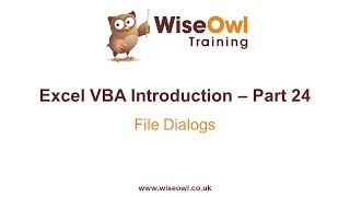 Excel VBA Introduction Part 24  File Dialogs [upl. by Atter682]