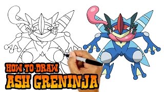 How to Draw Ash Greninja  Pokemon [upl. by Jase72]