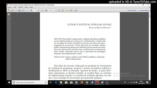 ESTADO E POLÍTICAS PÚBLICAS SOCIAIS [upl. by Lorilyn]