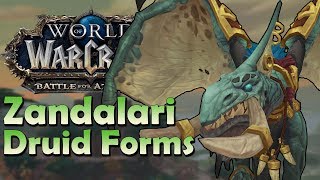 Zandalari Troll Druid Forms  In Game Preview  Battle for Azeroth [upl. by Masera]