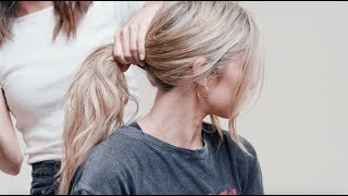 How To Tie The Halo Hair Extension In A Ponytail [upl. by Alilad]