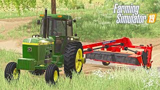 MOWING HAY CUT SHORT BY THUNDERSTORMS  FS19 [upl. by Dublin145]