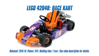 Lego Technic 42048 Race Kart Unboxing Parts List Speed Build amp Review [upl. by Eelta993]