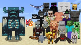 Warden vs Every mob in Minecraft Bedrock Edition  Minecraft 119 Warden vs All Mobs [upl. by Onia]