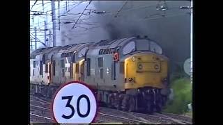 Class 37 thrash  Mossend 15690 Clag and tripleheaded locomotives on a coal train near Glasgow [upl. by Anairotciv379]