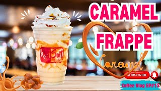 Coffee​Vlog EP15Caramel FrappeCaramel DrinkHow to make caramel frappe [upl. by Lahcim]