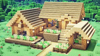 Minecraft How To Build a Oak Wooden Survival House [upl. by Aneda773]