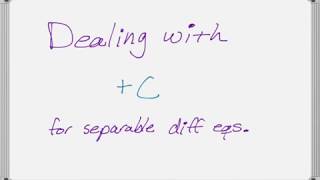 Solving for C on Separation of Variables Problems [upl. by Heimer476]