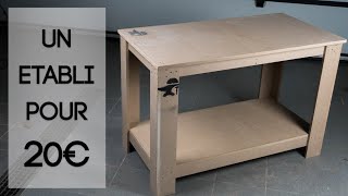 Fabriquer un établi pour 20 euros Workbench from 1 Sheet of mdf [upl. by Divadnoj]