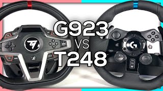 Logitech G923 VS Thrustmaster T248  Which is the BEST EntryLevel Sim Racing Wheel [upl. by Hayila]