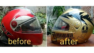 Repaint Helm full face KYT XR Rocket ala AGV Leopard Gold Joan Mir 201 [upl. by Stoffel]