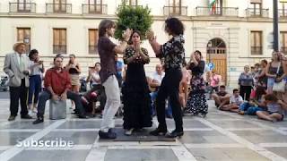 FLAMENCO STREET ARTISTS VISIT GRANADA [upl. by Narrat]