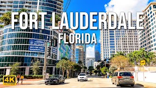 Fort Lauderdale Florida  Driving Downtown 4K [upl. by Fianna956]