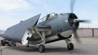 Grumman TBM Avenger engine start and wing fold [upl. by Tace602]