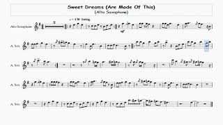 Eurythmics  Sweet Dreams Are Made Of This  Alto Saxophone  Free Sheet Music [upl. by Nerehs]