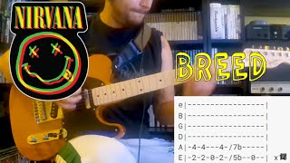 Nirvana  Breed Guitar cover Tab [upl. by Oakley996]