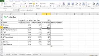 FinShiksha  Probability Distribution of an asset returns in Excel [upl. by Bucher]