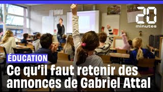 Éducation  Brevet math et redoublement… ce qu’il faut retenir des annonces de Gabriel Attal [upl. by Enitsirc]