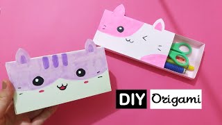 Como fazer Estojo de papel  Dobraduras de Papel Kawaii [upl. by Vashti556]