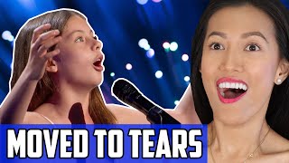 Emanne Beasha  Caruso Reaction  10 Yr Old Opera Singer Americas Got Talent AGT Golden Buzzer [upl. by Maryly]