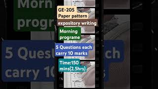 GE205 Expository writing paper patternmorning programe [upl. by Emorej]