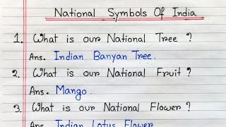 National symbols of India  Indian national symbols in English  National symbols GK questions [upl. by Nnaitak]