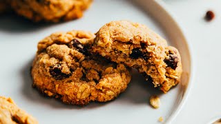 Vegan Oatmeal Cookies GF  Minimalist Baker Recipes [upl. by Aracaj]