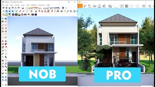 ENSCAPE RENDER TUTORIAL  ENSCAPE 30  SKETCHUP 3D MODELING [upl. by Eded]