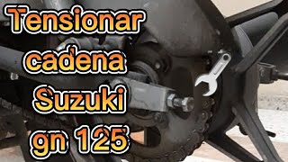 Como tensionar cadena de suzuki GN 125 [upl. by Leunamnauj]