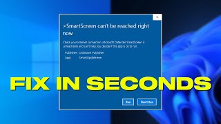 Fix SmartScreen Cant Be Reached Right Now In Windows 10 11  Disable SmartScreen [upl. by Hanna57]