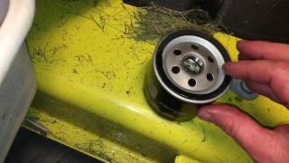 How to change oil in John Deere D series D170 Lawn Tractor [upl. by Eirovi]