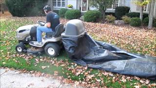 NEVER rake leaves AGAINalmost never homemade leaves vacuum [upl. by Nohpets397]