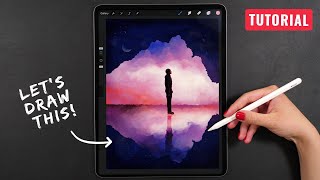 Draw With Me a Dreamy Landscape  Procreate Tutorial on iPad Pro  SURPRISE GIVEAWAY 🥳 [upl. by Leeth]