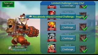 Limited Challenge Crazy Chef  2023 Stage 6 Full Auto  Lords Mobile [upl. by Haneekas179]