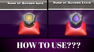 COC  How to use Rune of Builder GoldElixir [upl. by Vasilek]