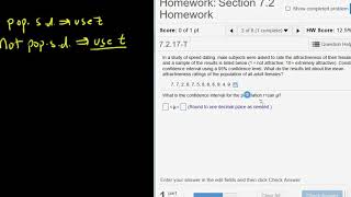 Construct a 95 Confidence Interval for the Mean using T Stats with Data and StatCrunch [upl. by Englis]