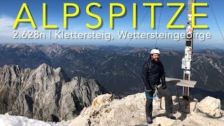 Alpspitze 2628m Ferrata  Abstieg via OstgratNordwandsteig Bergtour 4K [upl. by Nayr]