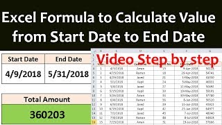 Excel Advance Formula to Calculate Value from Start Date to End Date [upl. by Yadseut]