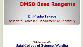 Lecture 28 Oxidation DMSO based Reagents [upl. by Catima]