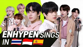 KPOP STARS sing in THREE Languages🎤  THAIINASPN  ENHYPEN  TRANSONGLATION [upl. by Drus716]