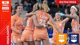 FIH Hockey Pro League  Netherlands vs USA  Game 1 highlights [upl. by Nede]