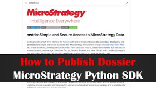 How to publish dossier with MicroStrategy Python SDK mstriopy [upl. by Neill912]