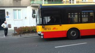 Solaris Urbino 15 8733 Mza Warszawa po wypadku na ul Dolnej 04112014 [upl. by Drye]