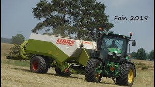 🇫🇷🚜Foin 2019  John Deere 6140R amp Claas Quadrant 2200 au travail [upl. by Lauter]