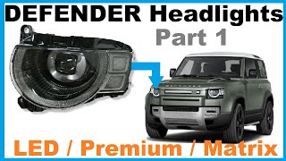 Land Rover Defender L663 Headlight Options  Headlamp Upgrades LED  Premium  Matrix  Part 1 [upl. by Havard419]