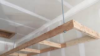 Suspended Garage Shelving Anchored With All Thread [upl. by Lanahtan]